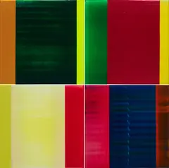 Thomas Zitzwitz, Ohne Titel, 2001, Jeweils: Acrylgel und Fluopigment auf Leinwand