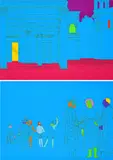 Michael Craig-Martin, Deconstruction Piero (turquoise blue), 2004, Serie von 2 Farbserigrafien auf leichtem Karton