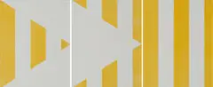 Daniel Buren, 1 + 2 = 3 (gelb), 1998, Farbholzschnitte auf Velin