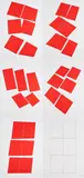 Imi Knoebel, Rote Konstellation, 1975-85, Mappe mit 4 Farbserigrafien und 1 Serigrafie auf SCHOELLERSHAMMER 1G (Trockenstempel)