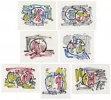 Roy Lichtenstein, Seven Apple Woodcuts Series, 1982/83, Sieben Farbholzschnitte auf Iwano Kizuki Hosho Papier