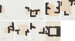 Eduardo Chillida, Zu: "Die Kunst und der Raum", 1969, Sieben Papiercollagen