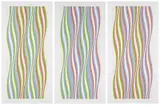 Bridget Riley, "Green Dominance/Blue Dominance/Red Dominance"