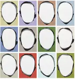 Albrecht Schnider, Ohne Titel (Köpfe), 2004/05, Jeweils: Acryllack auf Leinwand