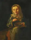 Giacomo Francesco Cipper, Die Suppenesserin, Öl auf Leinwand