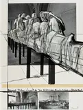 Wrapped Statues, Project for Die Glyptothek, München by Christo, 1988, Farbserigrafie collagiert mit 3 Offsets auf Arches Cover, sold Aug 2019