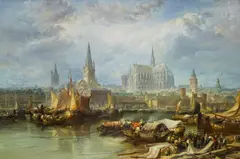 James Webb, Ansicht von Köln mit dem unvollendeten Dom, 1870, Öl auf Leinwand