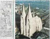 Christo, Mein Kölner Dom, Wrapped (Project For Cologne - Germany), 1992, Farblithographie mit Collage (Mischtechnik) auf Karton