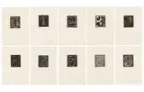 Jasper Johns, 0-9, 1975, Radierung und Aquatinta auf Barcham Green