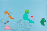 Michael Craig-Martin, Deconstructing Seurat (blue), 2002, Farbserigrafie auf leichtem Karton