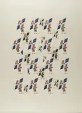 Thierry Renard, Dimanche et jours de fête, 1991, Druckgrafiken auf Karton und Folie, collagiert auf Velin