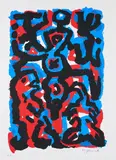 Ohne Titel (Unicef) by A. R. Penck, 1997, Farbserigrafie auf Hahnemühle (Wasserzeichen), sold May 2021