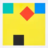 Camille Graeser, Bewegung im Raum (Quadrate auf gelbem Grund)