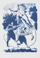 Richard Wagners Lohengrin. Vorzugsausgabe by Neo Rauch, 2020, Portfolio mit Publikation und 1 Farboffsetlithografie auf Velin, in Leinenkassette, sold May 2021