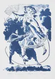 Neo Rauch, Richard Wagners Lohengrin. Vorzugsausgabe, 2020, Portfolio mit Publikation und 1 Farboffsetlithografie auf Velin, in Leinenkassette