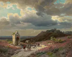 August von Wille, Blick vom Grafenberg bei Düsseldorf in die Rheinebene, Öl auf Leinwand