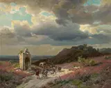 August von Wille, Blick vom Grafenberg bei Düsseldorf in die Rheinebene, Öl auf Leinwand
