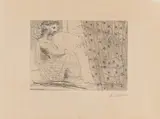 Pablo Picasso, Marie-Thérèse, en vestale, weillant le minotaure endarmi, 1933, Radierung auf Velin