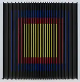 Ueli Gantner, "pn p", 2017, Relief aus mit Sprühfarbe besprühtem MDF