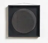 Ludwig Wilding, Ohne Titel, 1967, Serigrafie auf Plexiglas sowie Karton, auf Hartfaser in schwarzem Holzkasten
