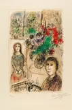 Le chevalet aux fleurs by Marc Chagall, 1978, Farblithografie auf Arches (Wasserzeichen), sold Jun 2021