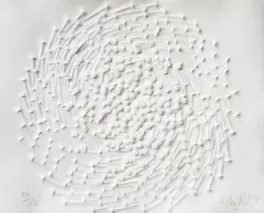 Günther Uecker, Spirale Heinsberg, 2012, Prägedruck auf Büttenkarton