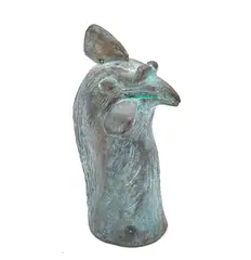 Der Gockel by Günter Grass, Bronze, teilweise grün patiniert, sold May 2021