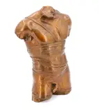 Männlicher Torso umschlungen by Igor Mitoraj, Bronze, patiniert, sold May 2021
