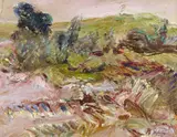 Johannes Heisig, Ohne Titel (Mecklenburgische Landschaft), 1988, Öl auf Hartfaser