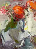 Johannes Heisig, Ohne Titel (Blumenstrauß), 1989, Öl auf Hartfaser