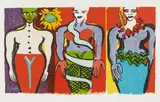 Elvira Bach, Ohne Titel (Drei Frauen), 1997, Serigrafie auf Bütten
