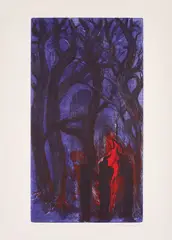 Thompkins Square Park by Rainer Fetting, 1988, Farbradierung auf Fabriano (Wasserzeichen), sold May 2021