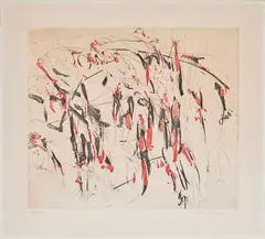 Peter Brüning, Ohne Titel, 1961, Farbaquatintaradierung auf Velin