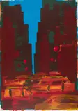 Rainer Fetting, Taxi, 1992, Farblithografie auf Velin