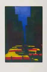 Rainer Fetting, N.Y. Taxi, 1992, Farbradierung auf Arches (Wasserzeichen)