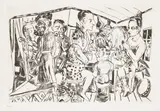 Max Beckmann, Hinter den Kulissen, 1921, Radierung auf Velin