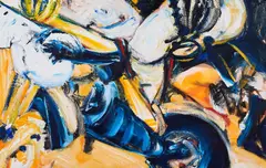 Heiko Herrmann, "Nachts, die Genossen hier?", 1996, Öl auf Leinwand