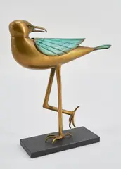 Möwe by Paul Wunderlich, Bronze, partiell gold patiniert bzw. poliert, sold Sep 2021