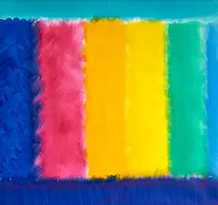 Heinz Mack, Ohne Titel (Chromatische Konstellation), 2020, Acryl auf Leinwand