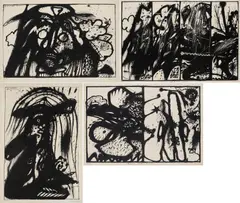 Arnulf Rainer, Wahnhall, 1967, Mappe mit 20 Offsetlithografien und 1 lithografiertem Deckblatt auf Velin