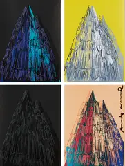 Andy Warhol, Cologne Cathedral (Karten), 1985, 4 Farbserigrafien auf leichtem Karton. In originalem Umschlag