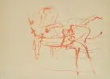 Joseph Beuys, Hirsch und Sonne (Aus: Spur I), 1974, Farblithografie auf grau-grünem Bütten