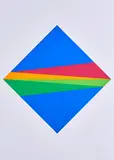 Max Bill, Blaues Diagonalquadrat mit 4 schrägen Mittelstreifen