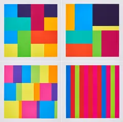 Richard Paul Lohse, Lohse, 1982, Mappe mit 4 Farbserigrafien auf Velin