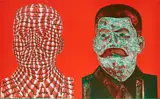 Thomas Bayrle, Doppelbildnis Stalin, Farbserigrafie auf Velin