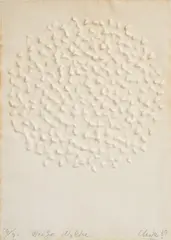 Günther Uecker, Weiße Wolke, 1989, Prägedruck auf handgeschöpftem Bütten