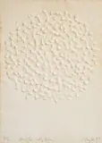 Weiße Wolke by Günther Uecker, 1989, Prägedruck auf handgeschöpftem Bütten, sold Oct 2021