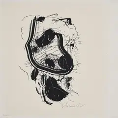 Ohne Titel by Emil Schumacher, Serigrafie auf Velin, sold Jan 2022