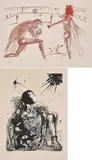El padre perdonado / Segismundo encadenado (Aus: La vida es sueño) by Salvador Dalí, 1975, Radierung bzw. Farbradierung auf Velin, sold Oct 2021