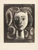 Tête de jeune fille by Pablo Picasso, 1947, Lithografie auf Arches (Wasserzeichen), sold Dec 2021